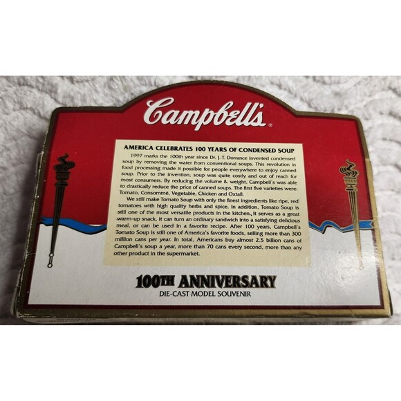 VINTAGE 1997 Campbell's Soup Co. 100th ANNIVERSARY Die-Cast Campbell Truck w/Box - Picture 3 of 6